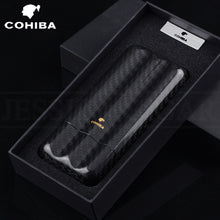 Load image into Gallery viewer, COHIBA Black Carbon Fiber Gloss Cigar Case Box 3