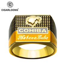 Load image into Gallery viewer, COHIBA Elegant Cigar Ring Gold-plated 925 Sterling Silver Ring Creative Jewelry CP-0031